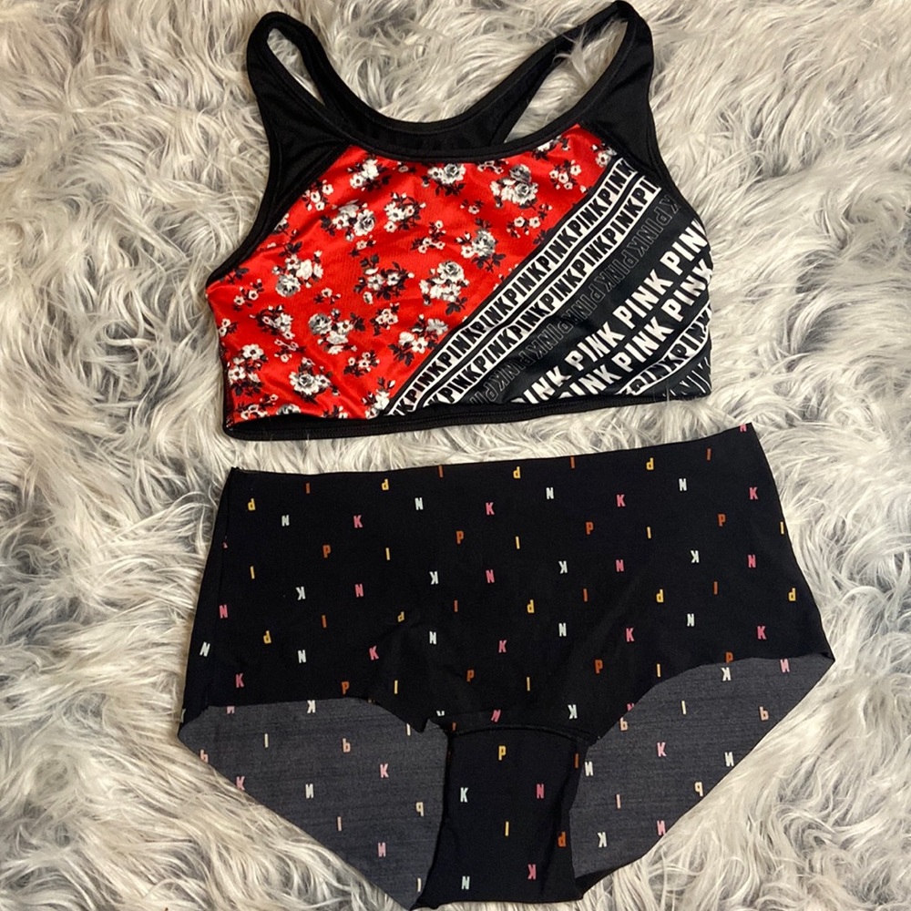 Like New Victoria’s Secret PINK ultimate sports bra with matching boyshort panty
